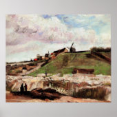 Hill of Montmartre met Quarry door Vincent van Gog Poster (Voorkant)