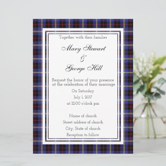 Hill Scottish Wedding Invitation Kaart (Staand voorkant)