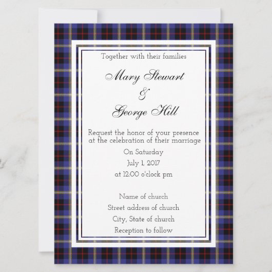 Hill Scottish Wedding Invitation Kaart (Voorkant)