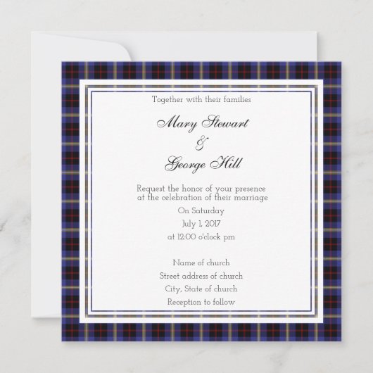 Hill Scottish Wedding Square Invitation Kaart (Voorkant)