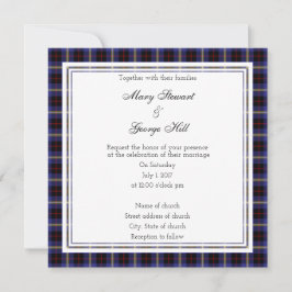 Hill Scottish Wedding Square Invitation Kaart