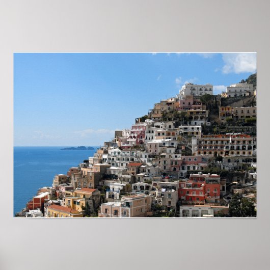 Hill Side Town of Positano op de kust van Amalfi, Poster (Voorkant)