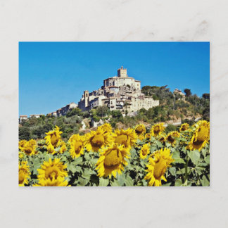 Hill town Narni, Umbrië, Italië bloemen Briefkaart