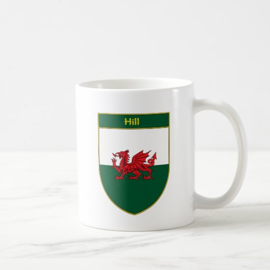 Hill Welsh Flag Shield Koffiemok (Rechts)