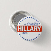 Hillary 2008-Button Ronde Button 3,2 Cm (Voorkant /achterkant)