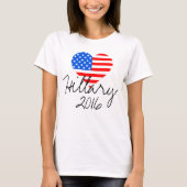 Hillary 2016: Amerikaanse hartvlag T-shirt voor da (Voorkant)