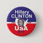 Hillary 2016-Button Ronde Button 5,7 Cm (Voorkant)