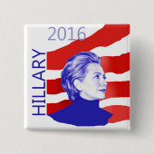 Hillary 2016-Button Vierkante Button 5,1 Cm (Voorkant)