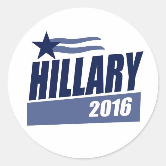 HILLARY 2016 CAMPAGNE BANNER.png Ronde Sticker (Voorkant)