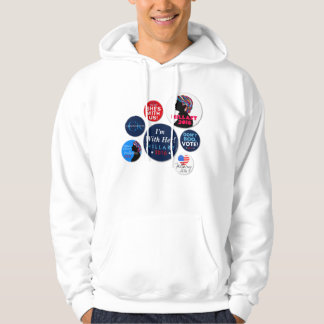 Hillary 2016 Campaign Buttonnen Hooded Sweatshirt