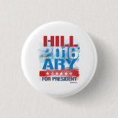 HILLARY 2016 - Graffiti Art Ronde Button 3,2 Cm (Voorkant)