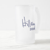 Hillary 2016 Handtekening Matglas Bierpul (Voorkant rechts)