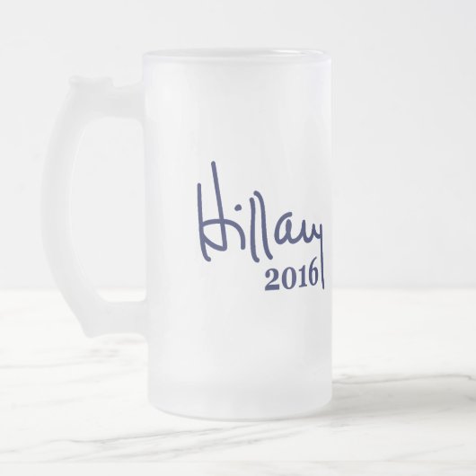 Hillary 2016 Handtekening Matglas Bierpul (Links)