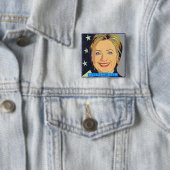 HILLARY 2016! HET IS TIJD VIERKANTE BUTTON 5,1 CM (In situ)