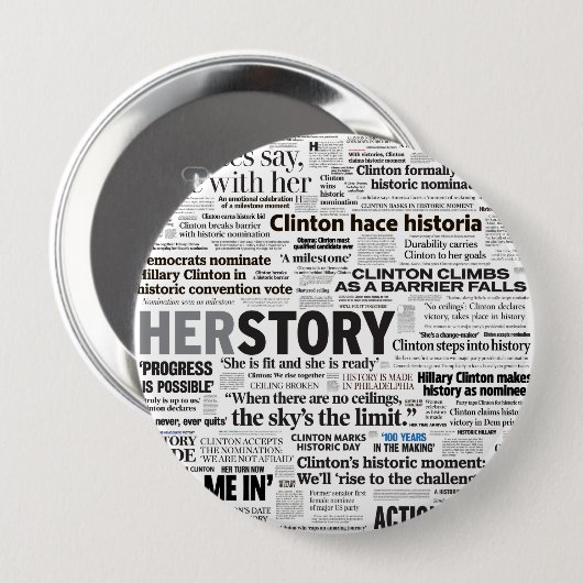 Hillary 2016 Historic Headline Button (Voorkant /achterkant)