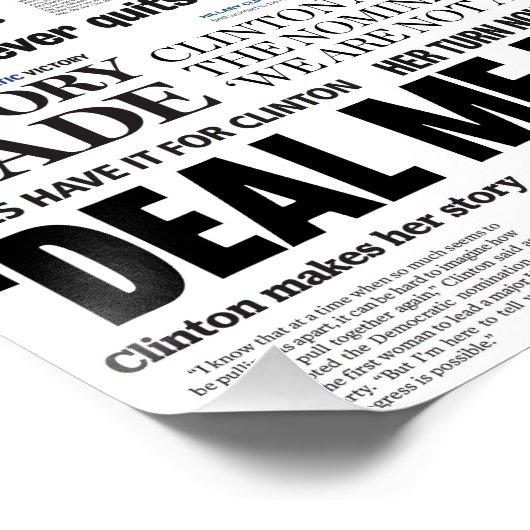 Hillary 2016 Historic Headline Collage Poster (Hoek)