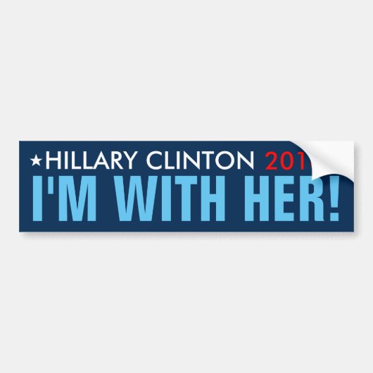 Hillary 2016 "IK BEN MET HAAR!" Bumpersticker (Voorkant)