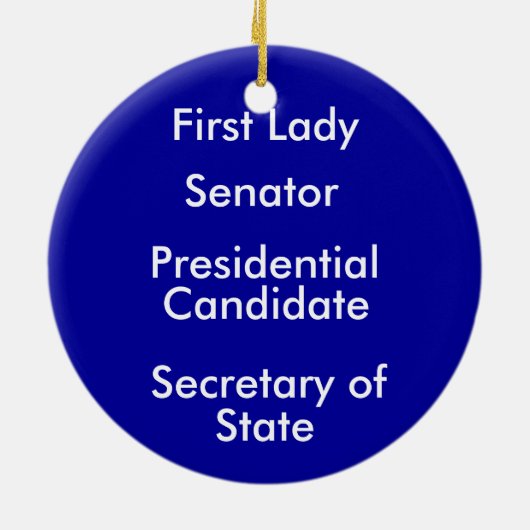 Hillary 2016 keramisch ornament (Achterkant)