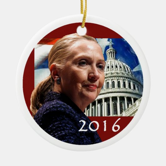 Hillary 2016 keramisch ornament (Voorkant)