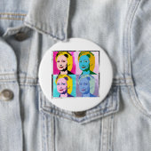 hillary 2016 pop art - - ronde button 4,0 cm (In situ)
