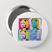 hillary 2016 pop art - - ronde button 4,0 cm (Voorkant /achterkant)