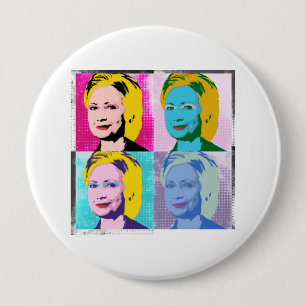 hillary 2016 pop art - -  ronde button 4,0 cm