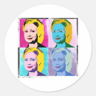 hillary 2016 pop art - - ronde sticker