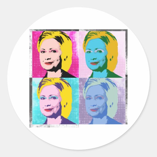 hillary 2016 pop art - - ronde sticker (Voorkant)