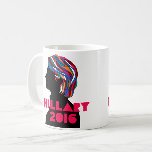 Hillary 2016: Retro Design Coffee-Mok Koffiemok (Voorkant links)