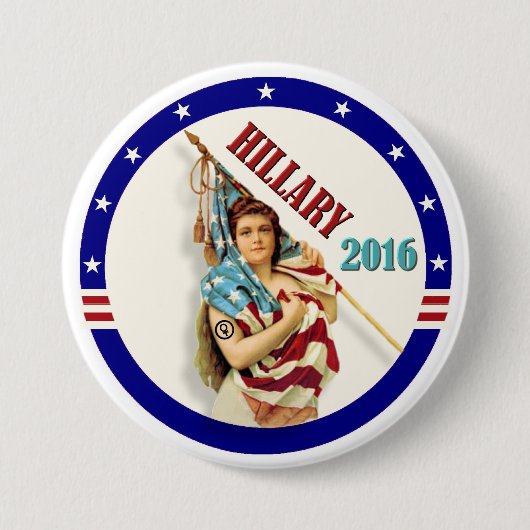 Hillary 2016 ronde button 7,6 cm (Voorkant)