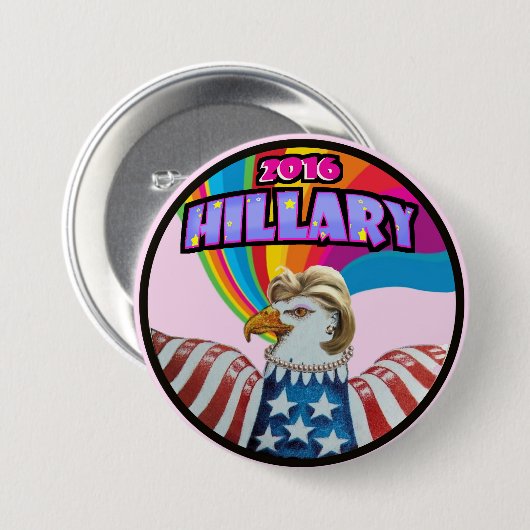 Hillary 2016 ronde button 7,6 cm (Voorkant /achterkant)