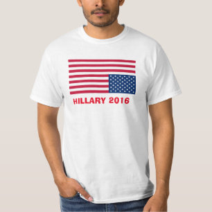 HILLARY 2016 UPSIDE DOWN FLAG T-SHIRT