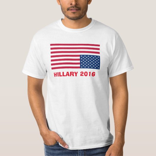 HILLARY 2016 UPSIDE DOWN FLAG T-SHIRT (Voorkant)