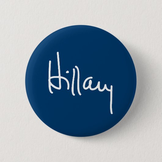 Hillary Autograaf (wit) -.png Ronde Button 5,7 Cm (Voorkant)