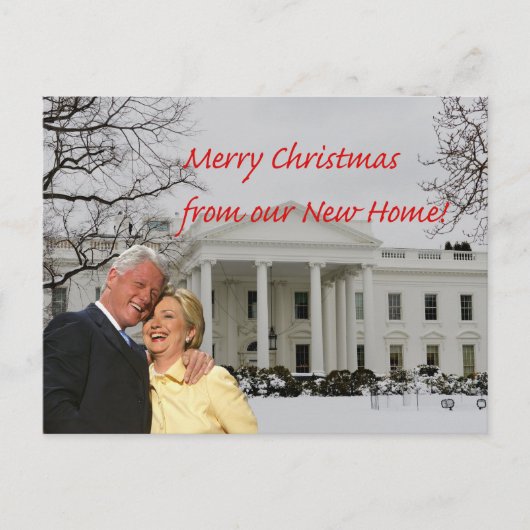 Hillary & Bill New Address Aankondigingskaart (Voorkant)