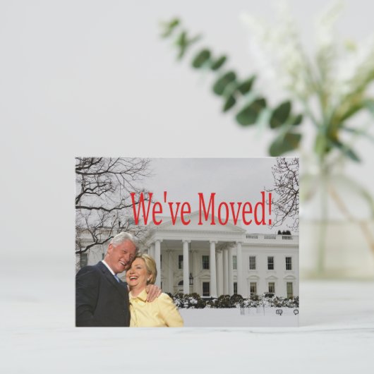Hillary & Bill New Address Christmas Card Briefkaart (Staand voorkant)