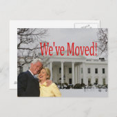 Hillary & Bill New Address Christmas Card Briefkaart (Voorkant / Achterkant)