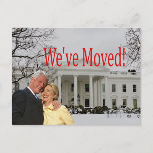 Hillary & Bill New Address Christmas Card Briefkaart