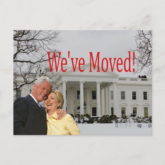 Hillary & Bill New Address Christmas Card Briefkaart (Voorkant)