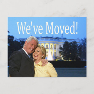 Hillary & Bill New Address Christmas Card Briefkaart
