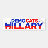 Hillary Bumpersticker uit 2016 "Democats for Hilla (Voorkant)