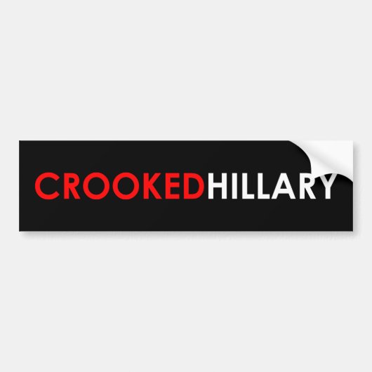 Hillary Bumpersticker (zwart) (Voorkant)