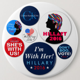 Hillary Campaign Super Button 2016