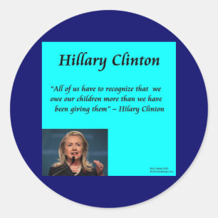 Hillary Children "Voor De Kinderen" Citaat Ronde Sticker