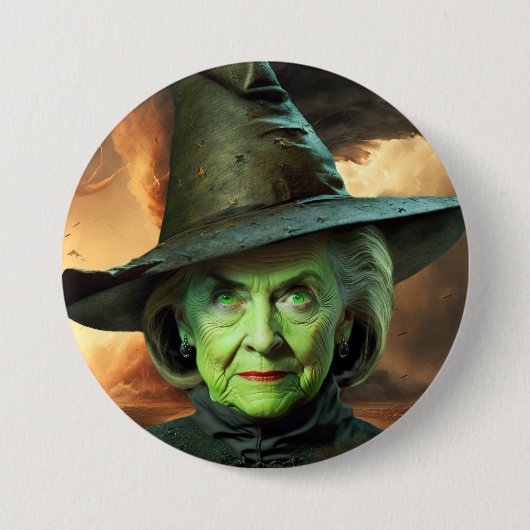 Hillary Cinton Wyed Witch van de Verenigde Staten Ronde Button 7,6 Cm (Voorkant)