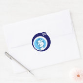 Hillary clinton 08. blauwe bellen ronde sticker (Envelop)