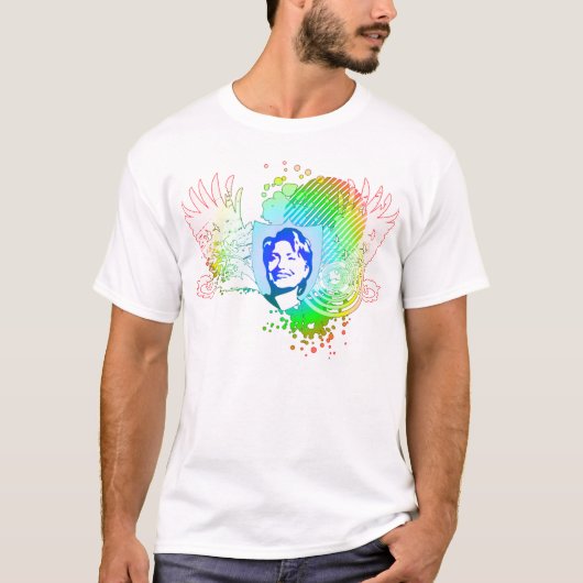 Hillary Clinton 08. Regenboog vervagen. T-shirt (Voorkant)