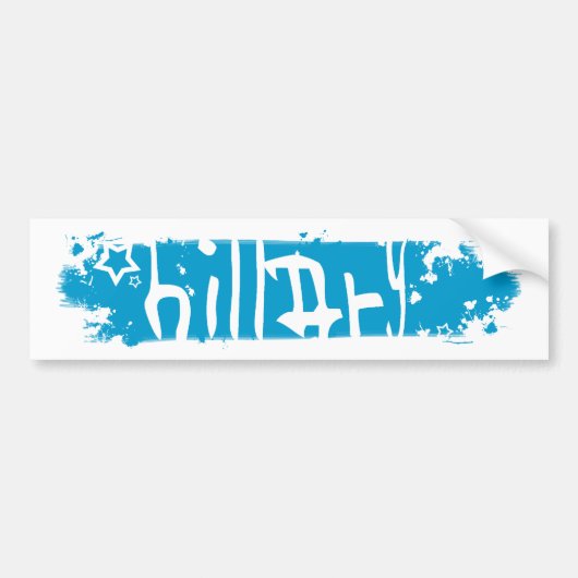 Hillary Clinton 08, uitgekrabd. Bumpersticker (Voorkant)