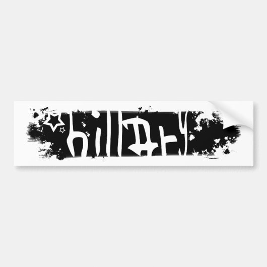 Hillary Clinton 08, uitgekrabd. Bumpersticker (Voorkant)