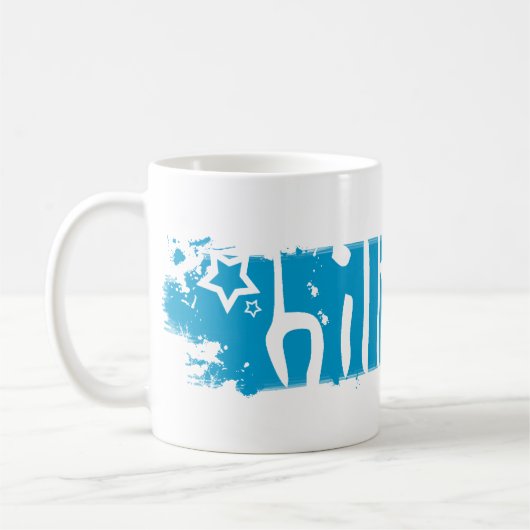 Hillary Clinton 08, uitgekrabd. Koffiemok (Links)